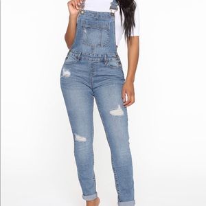 Light Blue Wash Denim Overalls
